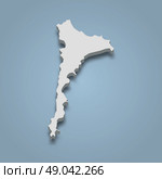 3d isometric map of Ko Samet is an island in Thailand. Стоковая иллюстрация, иллюстратор Максим Гребешков / Фотобанк Лори