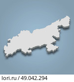 3d isometric map of Lantau Island is an island in Hong Kong. Стоковая иллюстрация, иллюстратор Максим Гребешков / Фотобанк Лори