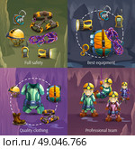 Speleology 4 3d icons square  banner. Speleologists team cave surveying in protective clothing 4 3d icons square composition banner abstract vector isolated illustration. Стоковая иллюстрация, агентство Ingram Publishing / Фотобанк Лори