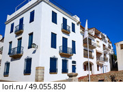 Calella de Parafrugell in Costa Brava of Girona at Catalonia Spain white facades. Стоковое фото, агентство Ingram Publishing / Фотобанк Лори