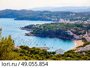 Costa Brava Calella aerial view in girona of Catalonia Spain. Стоковое фото, агентство Ingram Publishing / Фотобанк Лори