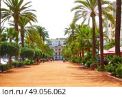 Ayuntamiento Lloret de Mar at Verdaguer passeig promenade City Hall Costa Brava of Catalonia Spain. Стоковое фото, агентство Ingram Publishing / Фотобанк Лори
