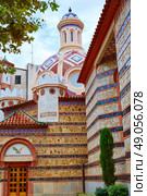 Lloret de Mar Sant Roma chuch in Costa Brava of Catalonia at Spain. Стоковое фото, агентство Ingram Publishing / Фотобанк Лори