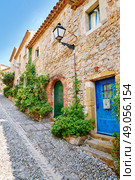 Tossa de Mar old town Vila Vella in Costa Brava of Catalonia masonry stone. Стоковое фото, агентство Ingram Publishing / Фотобанк Лори