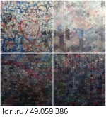 Graffiti wall. Collection of abstract multicolored backgrounds. Natural geometrical patterns. Triangular and hexagonal style vector illustration. Graffiti wall. Collection of abstract multicolored backgrounds. Natural geometrical patterns. Triangular and hexagonal style vector illustration. Стоковая иллюстрация, агентство Ingram Publishing / Фотобанк Лори