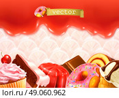 Sweet background, vector illustration. Стоковая иллюстрация, агентство Ingram Publishing / Фотобанк Лори
