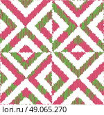 Seamless geometric ikat  pattern vector background tile. Стоковая иллюстрация, агентство Ingram Publishing / Фотобанк Лори