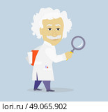 Funny Albert Einstein. Cartoon Portrait Isolated. Funny Albert Einstein. Cartoon portrait isolated. Mans hair and mustache symbol. Vector illustration of a portrait of Albert Einstein on a neutral background. Science Day. Chemist and mathematician. Стоковая иллюстрация, агентство Ingram Publishing / Фотобанк Лори
