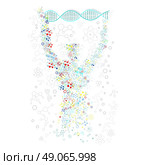 Form man with human DNA. Concept scientific. Research molecule, dna helix medical, biology adn, atom and gene medicine, biotechnology evolution, molecular structure, genetic spiral. Dna strand. Стоковая иллюстрация, агентство Ingram Publishing / Фотобанк Лори