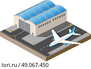 Picture with the image planes and airport runway. Стоковая иллюстрация, агентство Ingram Publishing / Фотобанк Лори