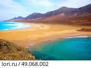 Cofete Fuerteventura Barlovento beach at Canary Islands of Spain. Стоковое фото, агентство Ingram Publishing / Фотобанк Лори