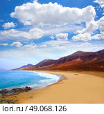 Cofete Fuerteventura Barlovento beach at Canary Islands of Spain. Стоковое фото, агентство Ingram Publishing / Фотобанк Лори