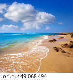 Morro Jable beach Fuerteventura at Canary Islands of Spain. Стоковое фото, агентство Ingram Publishing / Фотобанк Лори