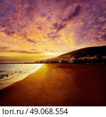 Gran Tarajal beach Fuerteventura at Canary Islands of Spain. Стоковое фото, агентство Ingram Publishing / Фотобанк Лори