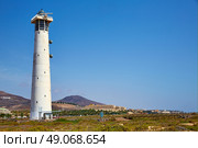 Morro Jable Matorral lighthouse Jandia in Pajara of Fuerteventura at Canary Islands. Стоковое фото, агентство Ingram Publishing / Фотобанк Лори