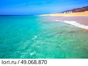 Morro Jable Matorral beach Jandia in Pajara of Fuerteventura at Canary Islands. Стоковое фото, агентство Ingram Publishing / Фотобанк Лори