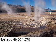 Geyser field El Tatio in Atacama region, Chile. Стоковое фото, агентство Ingram Publishing / Фотобанк Лори