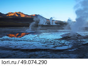Geyser field El Tatio in Atacama region, Chile. Стоковое фото, агентство Ingram Publishing / Фотобанк Лори