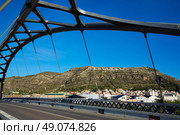 Cullera bridge over Xuquer Jucar river of Valencia at Spain. Стоковое фото, агентство Ingram Publishing / Фотобанк Лори