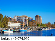 Cullera fisherboats port in Xuquer Jucar river of Valencia Spain. Стоковое фото, агентство Ingram Publishing / Фотобанк Лори