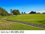 Houston Hermann park railway and Miller Theatre outdoor. Стоковое фото, агентство Ingram Publishing / Фотобанк Лори