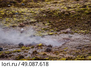 Steamy smoke on a lava field in Iceland. Стоковое фото, агентство Ingram Publishing / Фотобанк Лори