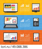 Infographics with computers and informatics as a business presentation. Print diagram. Стоковая иллюстрация, агентство Ingram Publishing / Фотобанк Лори