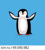 Animal penguin design flat. Bird penguin vector, cartoon polar animal winter isolated, wild penguin character illustration. Стоковая иллюстрация, агентство Ingram Publishing / Фотобанк Лори