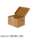 Packing product icon design style. Boxes icon logo, box delivery, package service, transportation parcel, deliver container, receive pack, send and logistic isolated vector illustration. Стоковая иллюстрация, агентство Ingram Publishing / Фотобанк Лори