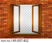 Wooden window on the windowsill. Vector. Стоковая иллюстрация, агентство Ingram Publishing / Фотобанк Лори