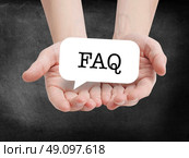 FAQ written on a speechbubble. Стоковое фото, агентство Ingram Publishing / Фотобанк Лори