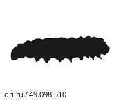 Macro of Black Caterpillars Isolated on White. Agriculture pest caterpillar icon. Macro of caterpillars isolated on white. Polyxena caterpillar vector illustration. Стоковая иллюстрация, агентство Ingram Publishing / Фотобанк Лори