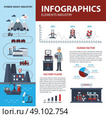 Energy And Industry Infographics. Energy and industry infographics with statistics about use of powers vector illustration. Стоковая иллюстрация, агентство Ingram Publishing / Фотобанк Лори