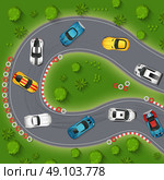 Sport Cars Drifting Top View Illustration . Cars Drifting Top View Background. Rally Cars Drifting Vector Illustration. Sport Cars Drifting Cartoon Design. Racing Cars Drifting Decorative Symbols. . Стоковая иллюстрация, агентство Ingram Publishing / Фотобанк Лори
