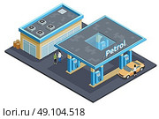  Gas Station Complex Isometric Image Poster. Gas petrol motorway filling service station to refuel recharge rest eat and drink isometric poster abstract vector illustration   . Стоковая иллюстрация, агентство Ingram Publishing / Фотобанк Лори
