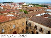 Caceres monumental aerial city in Extremadura of spain. Стоковое фото, агентство Ingram Publishing / Фотобанк Лори