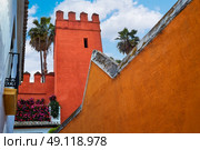 Seville Juderia barrio in Andalusia Sevilla of Spain. Стоковое фото, агентство Ingram Publishing / Фотобанк Лори