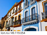 Triana barrio of Seville facades Andalusia Sevilla Spain. Стоковое фото, агентство Ingram Publishing / Фотобанк Лори