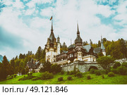 Neo-Renaissance Peles Castle Built In 1873 In Carpathian Mountains. Стоковое фото, агентство Ingram Publishing / Фотобанк Лори