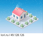Christmas snow snowy winter. Christmas snow snowy winter forest with trees. Стоковая иллюстрация, агентство Ingram Publishing / Фотобанк Лори