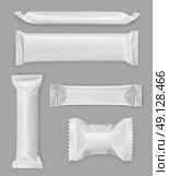 White polyethylene package, chocolate bar, vector mockup set. Стоковая иллюстрация, агентство Ingram Publishing / Фотобанк Лори