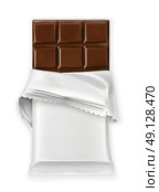 Chocolate bar, white polyethylene wrap, vector object. Стоковая иллюстрация, агентство Ingram Publishing / Фотобанк Лори