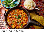 Chicken curry indian recipe with basmati rice. Стоковое фото, агентство Ingram Publishing / Фотобанк Лори