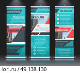 Rollup banners template. Rollup banners template with business presentation design template vector illustration. Стоковая иллюстрация, агентство Ingram Publishing / Фотобанк Лори