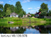 Село Водла (2024 год). Стоковое фото, фотограф Светлана Труфанова / Фотобанк Лори