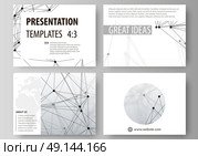 Set of business templates for presentation slides. Easy editable abstract vector layouts in flat design. DNA and neurons molecule structure. Medicine, science, technology concept. Scalable graphic.. Set of business templates for presentation slides. Easy editable abstract vector layouts in flat design. DNA and neurons molecule structure. Medicine, science, technology concept. Scalable graphic. Стоковая иллюстрация, агентство Ingram Publishing / Фотобанк Лори
