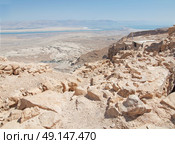 view of Dead Sea from fortress Masada, Israel. Стоковое фото, агентство Ingram Publishing / Фотобанк Лори