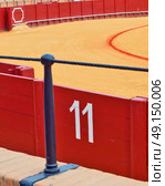 bullfight arena, plaza de toros in Seville closeup, Spain. Стоковое фото, агентство Ingram Publishing / Фотобанк Лори