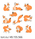 Cartoon cute squirrel. Little funny squirrels. Vector illustration. Cartoon cute squirrel. Little funny squirrels. Vector illustration grouped and layered for easy editing. Стоковая иллюстрация, агентство Ingram Publishing / Фотобанк Лори