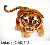 Tiger cub. Funny animal. 3d vector icon. Стоковая иллюстрация, агентство Ingram Publishing / Фотобанк Лори